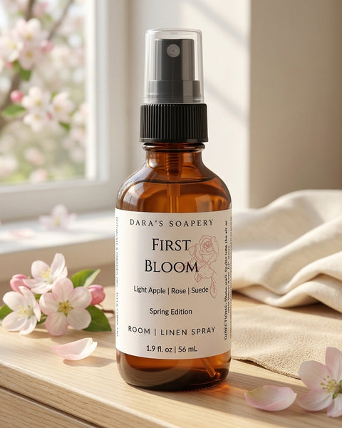 First Bloom Room & Linen Spray | 1.9 oz Amber Glass | Dara's
